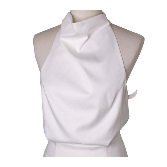 🆕ELLIATT Camo Asymmetric Satin Halter Dress Medium 6 White - Picture 7 of 11